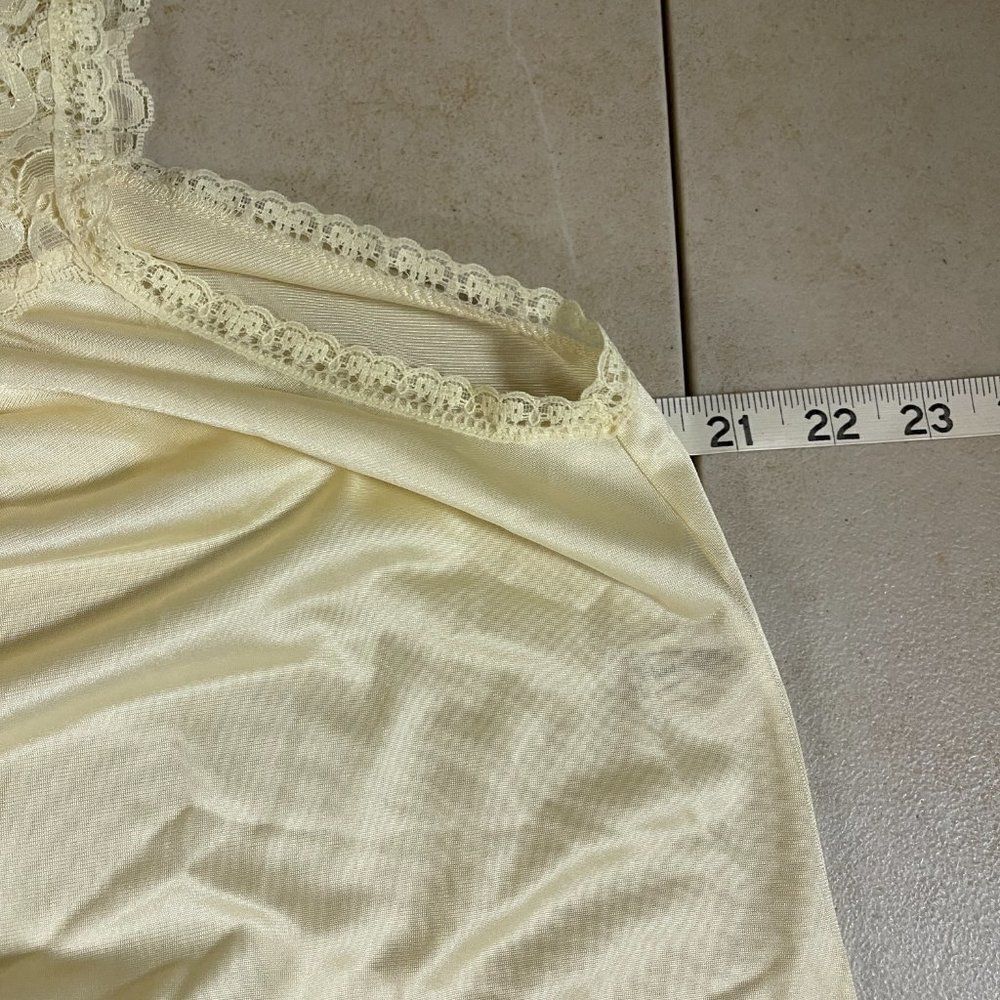 Vintage Yellow Shadowline Maxi Lace Nightgown Slip Small - Picture 7 of 10